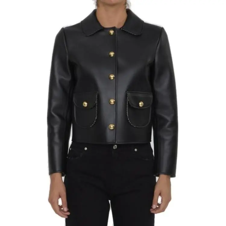 CELINE Jacket With Claudine Collar In Soft Lambskin-2
