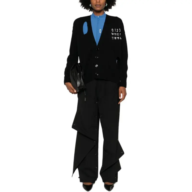 MM6 Maison Margiela Logo Printed Knitted Cardigan-2