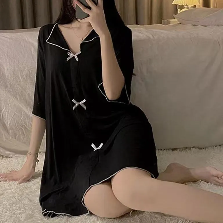 WANANNI Nightgown Women's Black-2