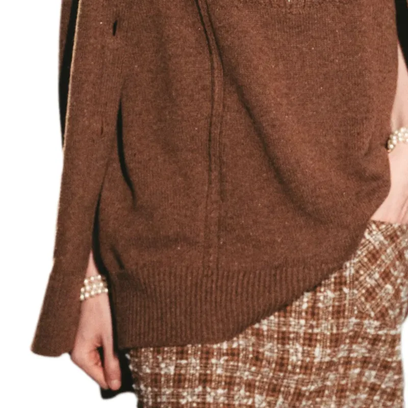 CHANEL 23 Advanced Handcrafted Collection 24 Fall And Winter Cashmere Sweater Women's Brown-3
