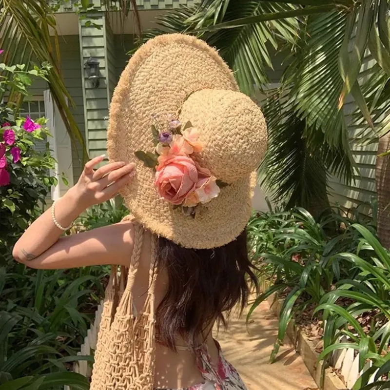 SLEEPYWALK Raffia Sun Protection Hats Women's-2