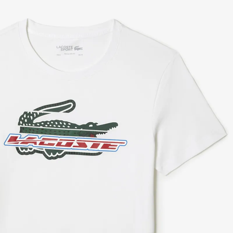 LACOSTE Sport Regular Fit Organic Cotton T Shirt T Shirt Men's White-4