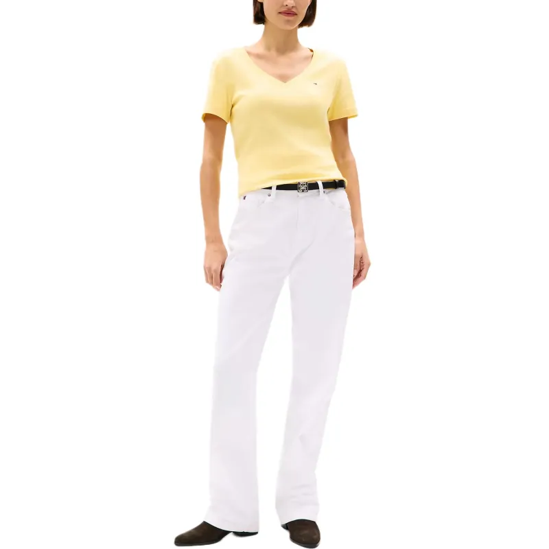 Tommy Hilfiger T Shirts Women's Light Yellow-1