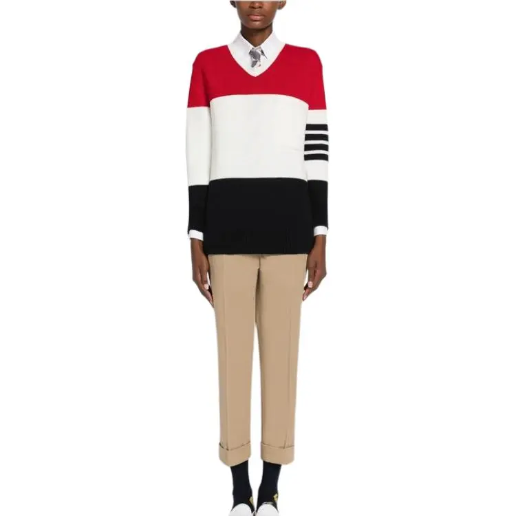 THOM BROWNE Sweaters Women's Blue With White Lettering-4