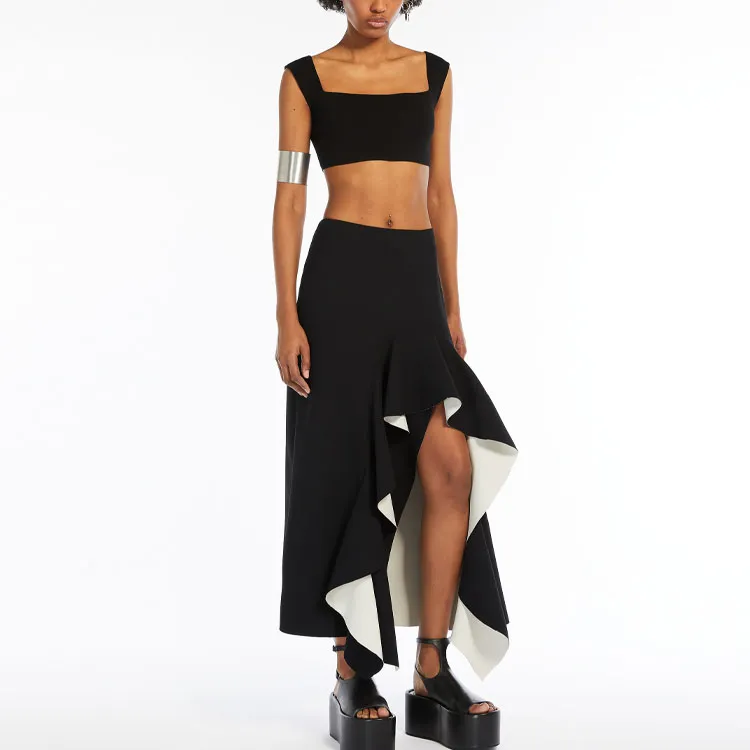 SportMax Casual Long Skirts Women's Black-1