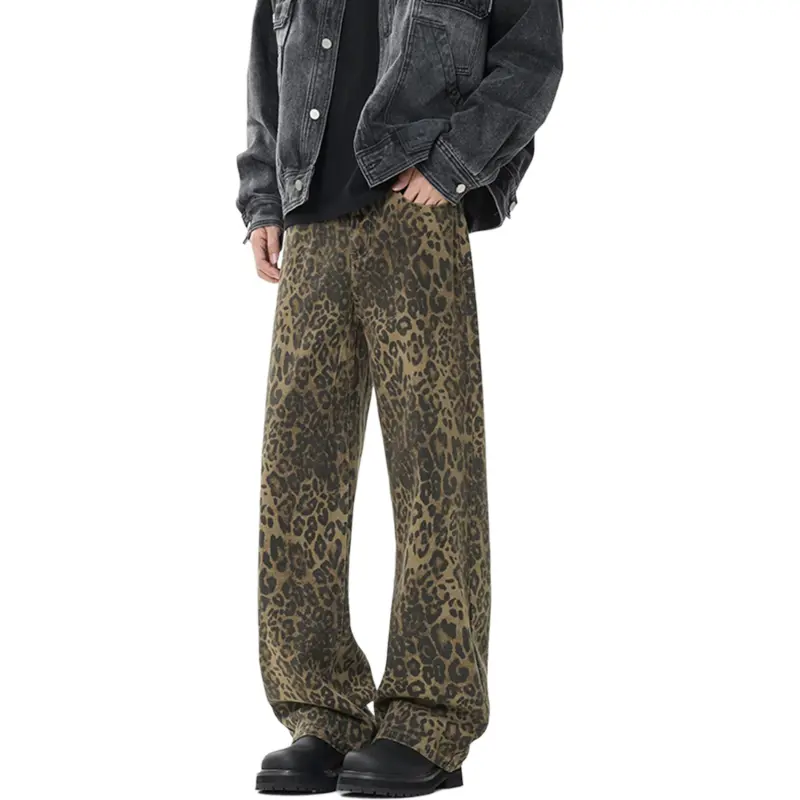 TONYKRZ Jeans Unisex Leopard Print-4