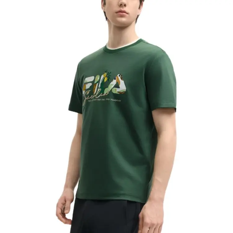 FILA T Shirt Unisex Turquoise Green GN-4