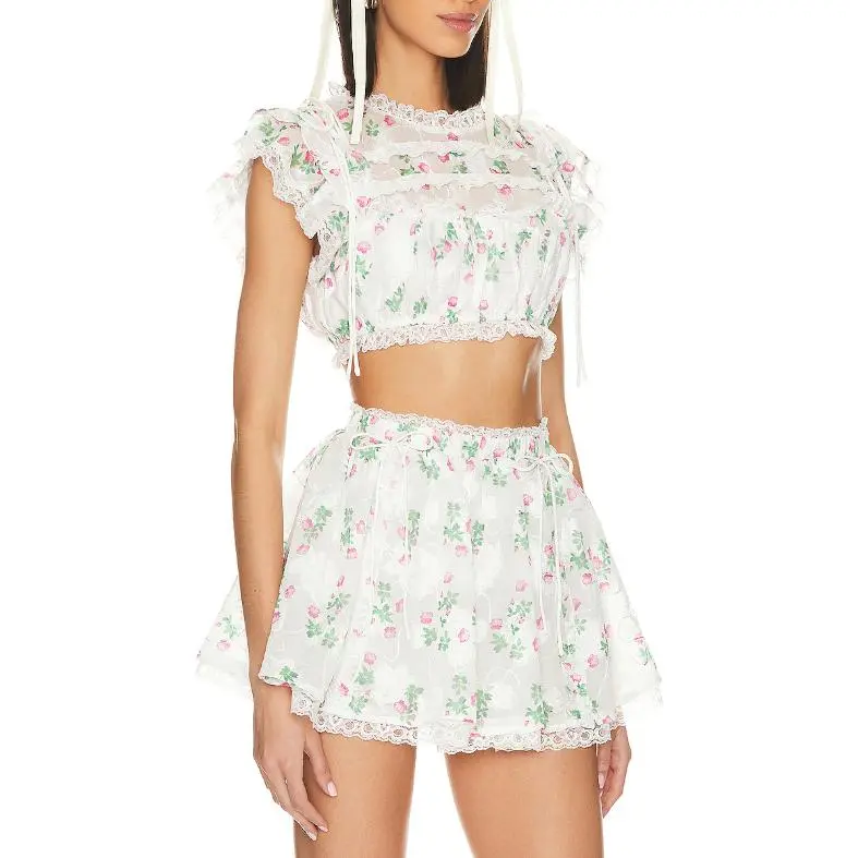 FOR LOVE & LEMONS Crop Tops Women's White-2