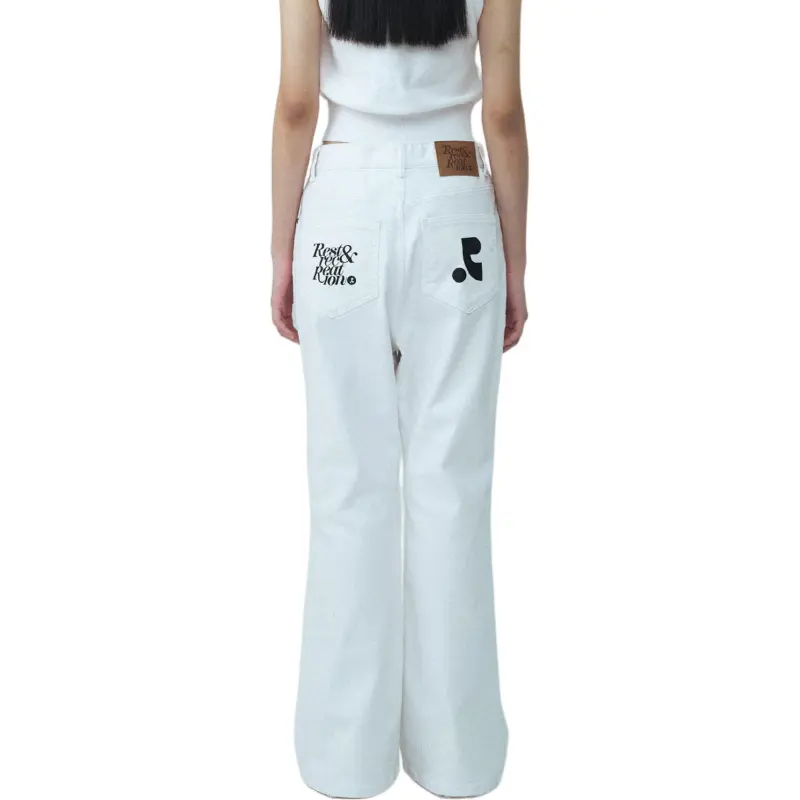 Rest&Recreation SS25 WIDE FLARE JEANS Women's White/White-3