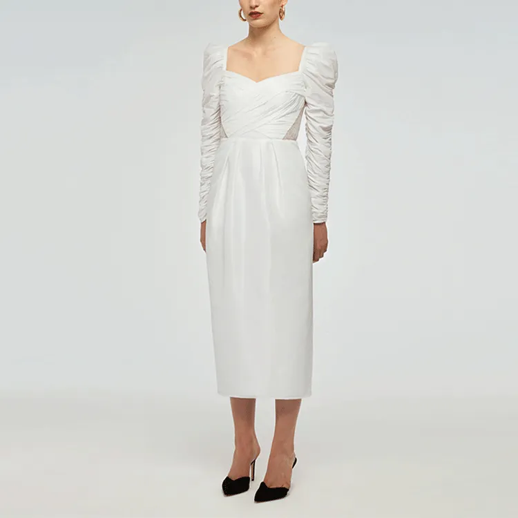 Self portrait SS22 Long Sleeved Dresses Women's White-1