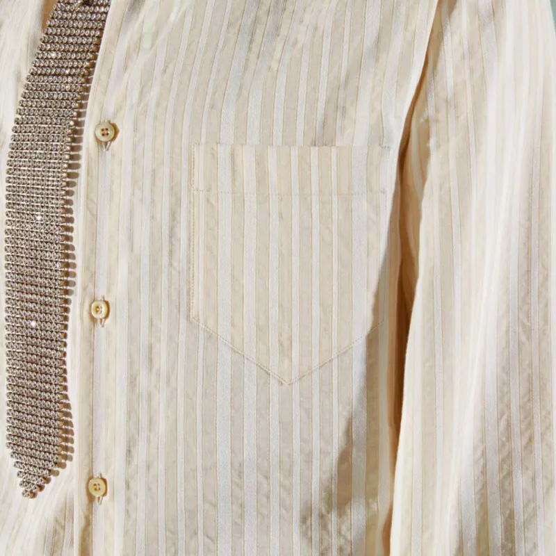 GUCCI Washed Striped Long sleeve Shirt-4