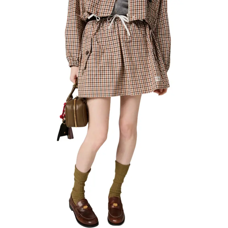 MIU MIU Gingham check Mini Skirt-1