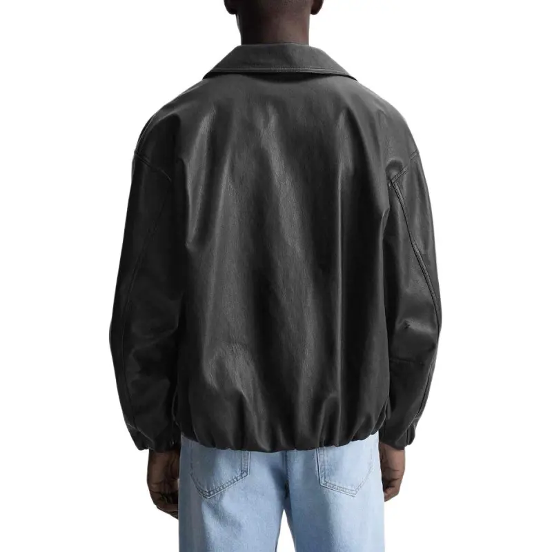 ZARA Leather Jacket Men's Black-5