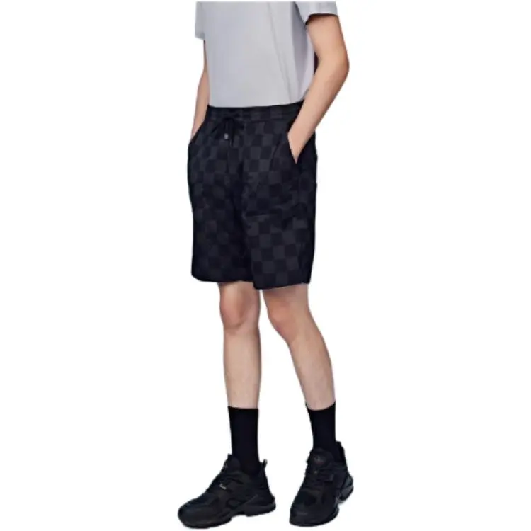 Biyin Leufen Casual Shorts Men's Black Gray-3