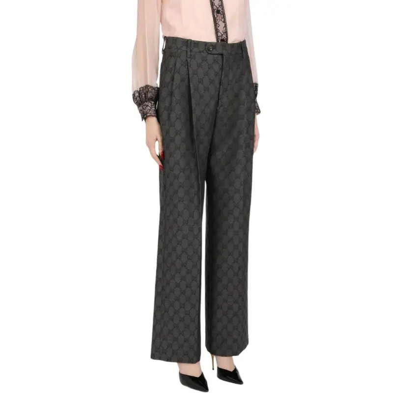 GUCCI Gg Logo print Trousers-3
