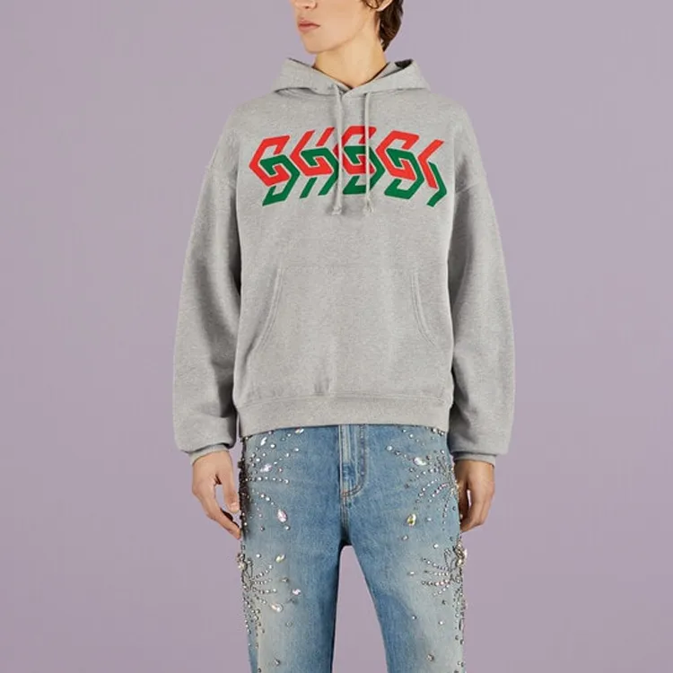 GUCCI Chain Print Hooded Sweatshirt-3