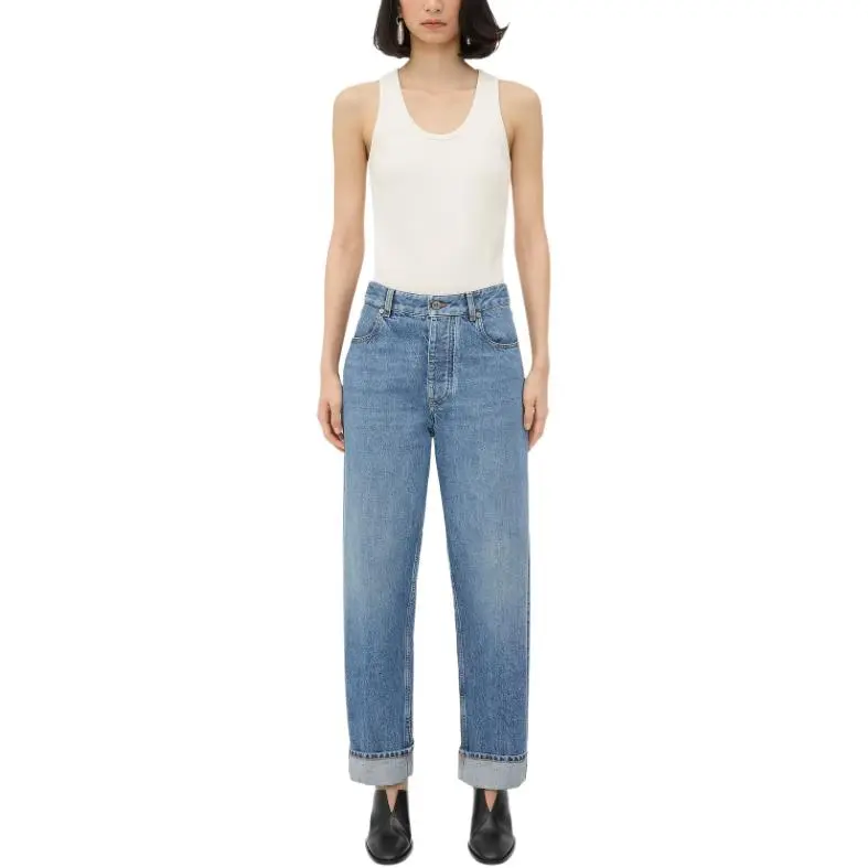 Bottega Veneta Vintage Indigo Turned Up Jeans Women's Indigo-1