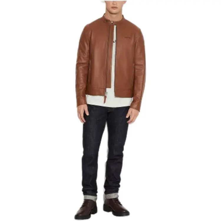 COACH SS23 Leather Jacket Men's Brown-2