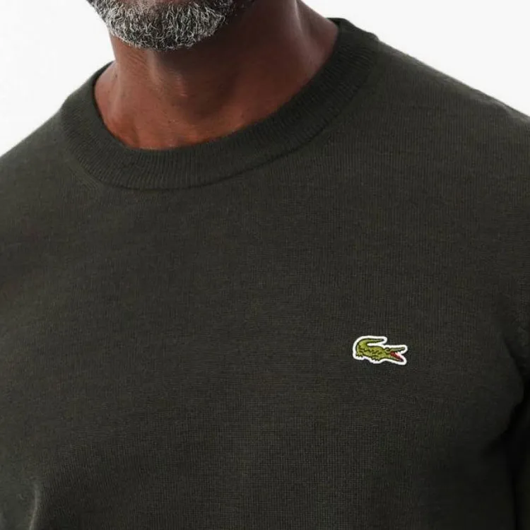 LACOSTE Logo Embroidered Crewneck Knitted Jumper-3