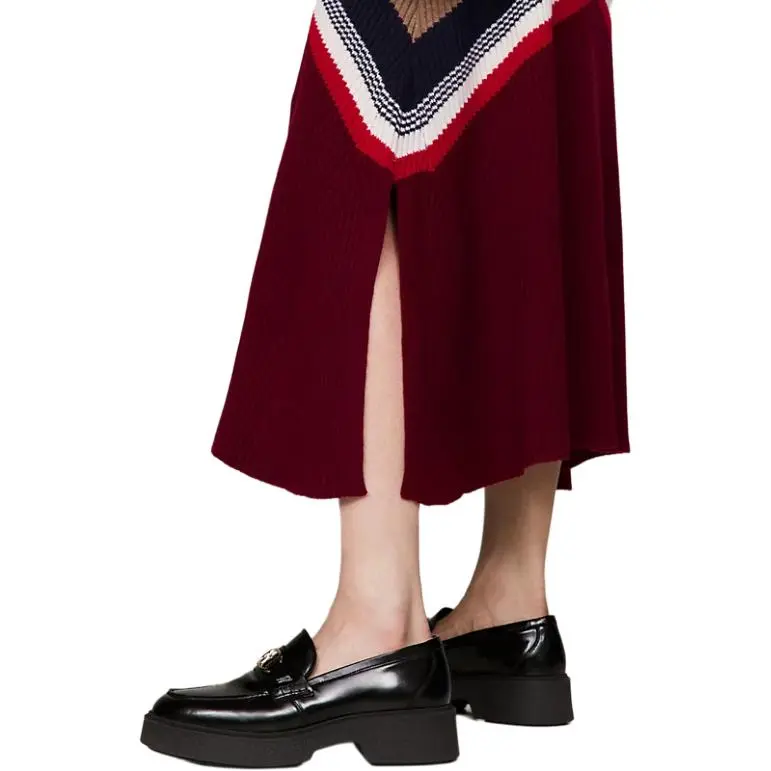 Tommy Hilfiger x PENDLETON Knit Long Skirt Women's Red-5