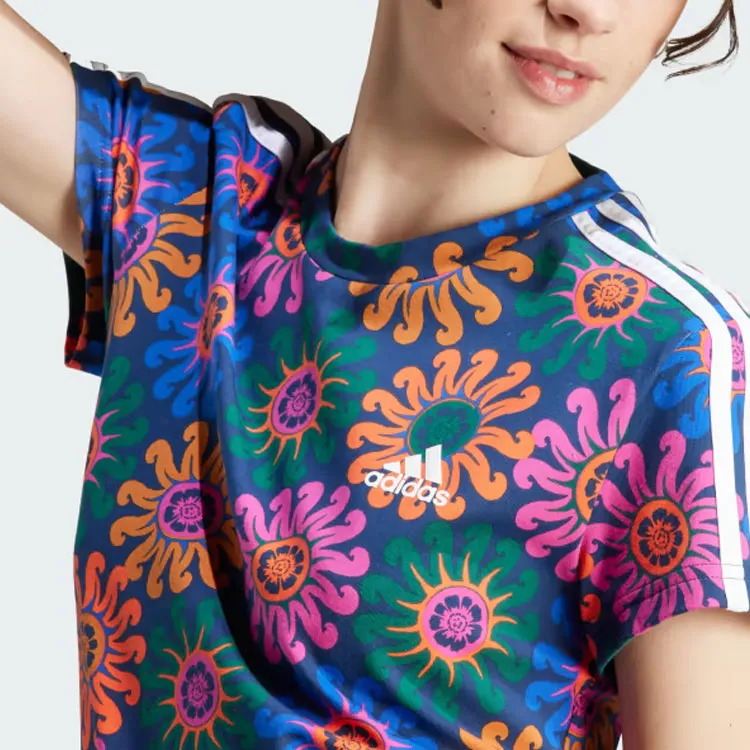 Farm Rio X Adidas FARM Rio Short Sleeved Dresses Women's Indigo-4