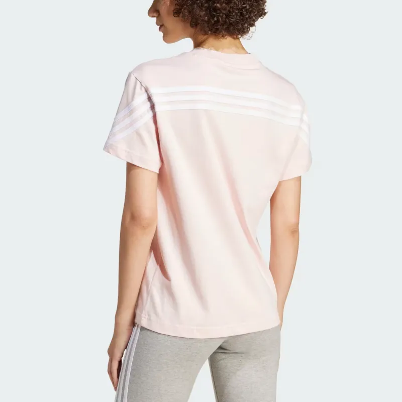 Adidas Women's Future Icons 3 Stripes T Shirt Sandy Pink-3