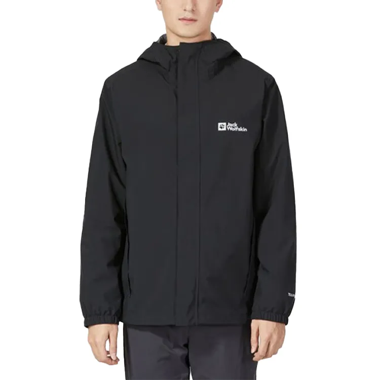 JACK WOLFSKIN City Outdoor Collection Windbreaker Jackets Men Black+Accessory-2
