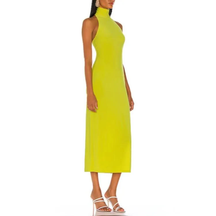 NORMA KAMALI Sleeveless Dress Women's Neon Green-1