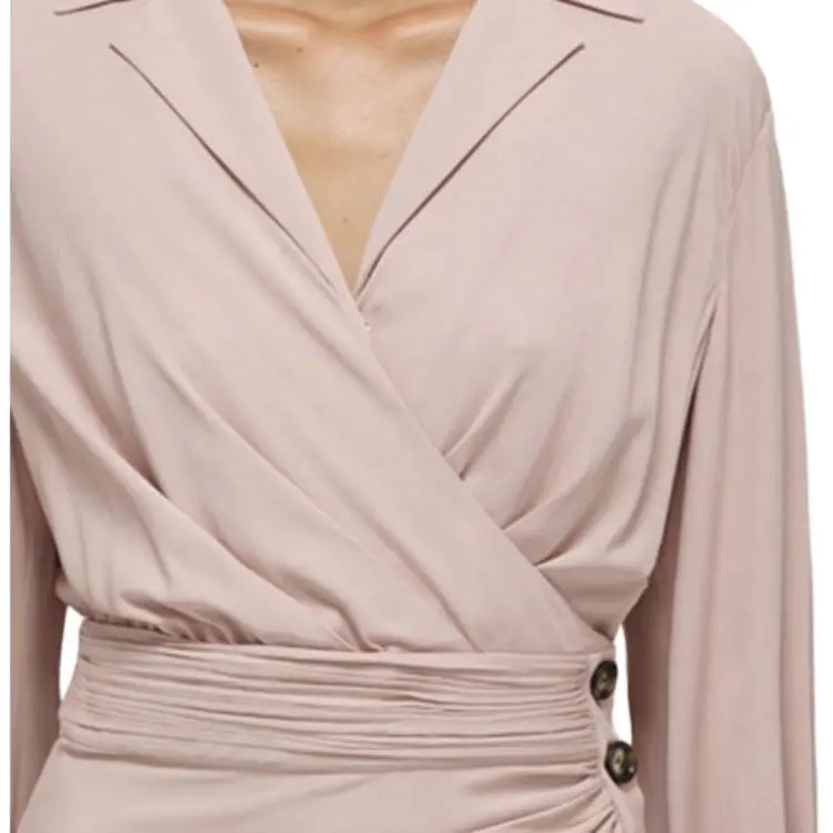 Self portrait Long Sleeved Dress Women's Light Coffee-5