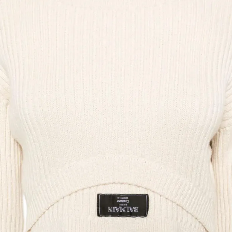 BALMAIN Boat neck Ribbed Top-4
