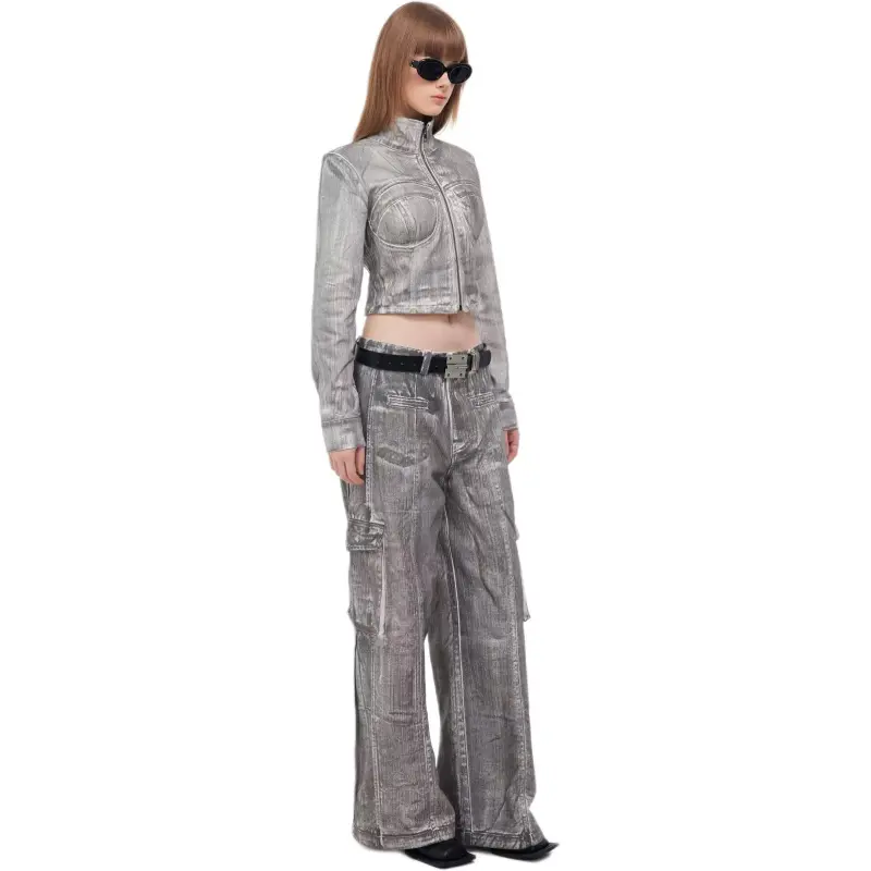YJ1NGZYZJ Denim Jacket Women's Brushed Color-5
