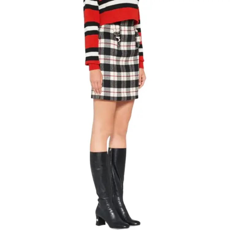 MIU MIU Casual Short Skirts Women's Black White-3