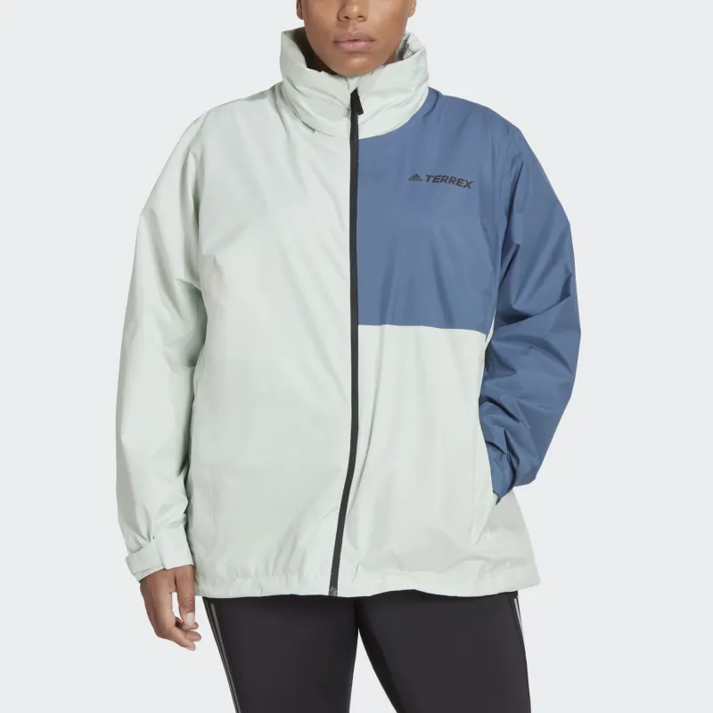 Adidas TERREX MULTI RAIN.RDY Jackets Coats Women's Linen Green/Magic Steel-1