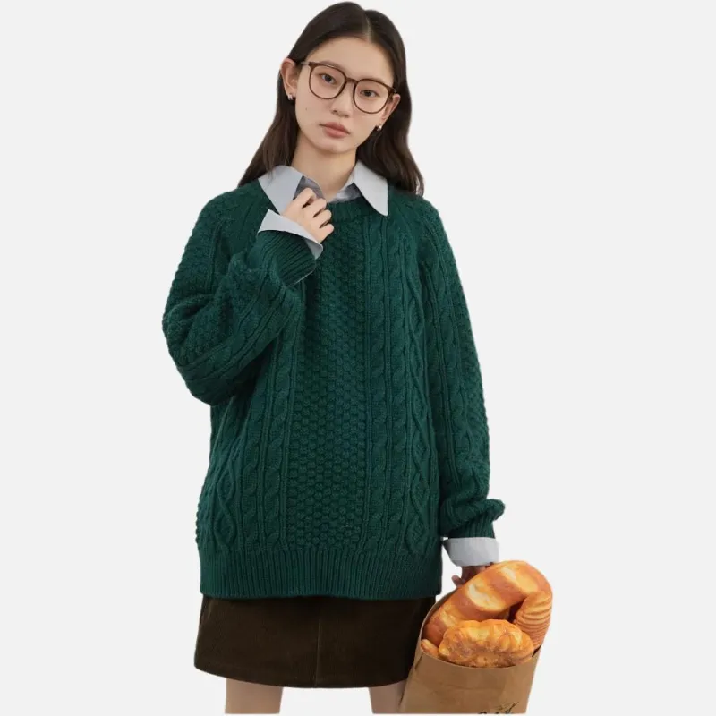 CHIC VEN Sweater Women's Vintage Green-3