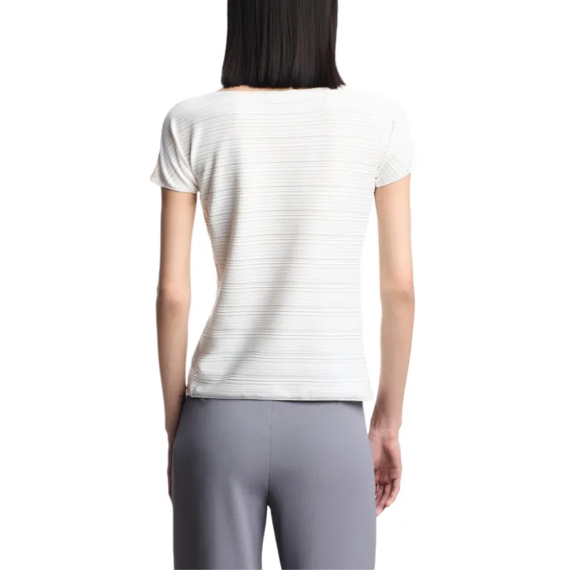 EMPORIO ARMANI Stretch Jacquard Motif Nylon jersey T shirt-3