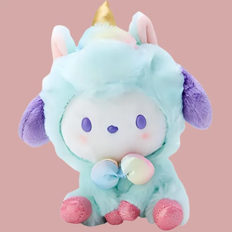 Sanrio Unicorn Party Collection Sitting Posture Pochacco Dolls Plush Doll 14cm Height-3
