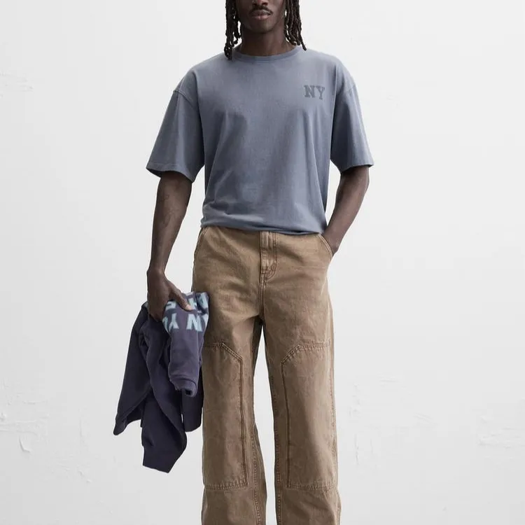ZARA T Shirts Men Dark Purple-2