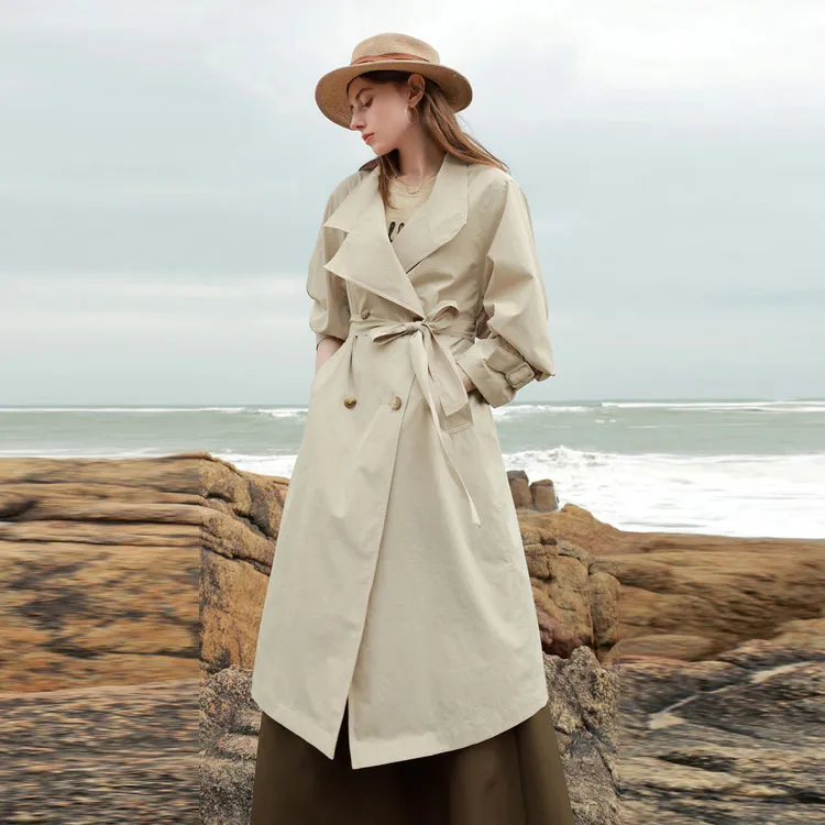 3COLOUR Trench Coat Women's Light Coffee-2