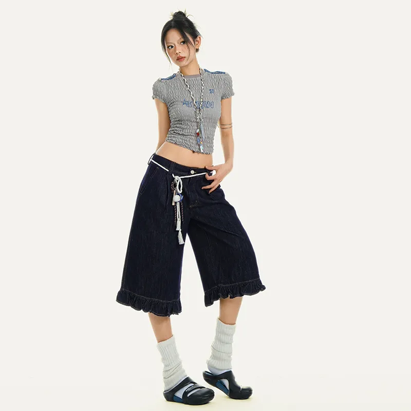 OROI Denim Shorts Women's Dark Blue-4