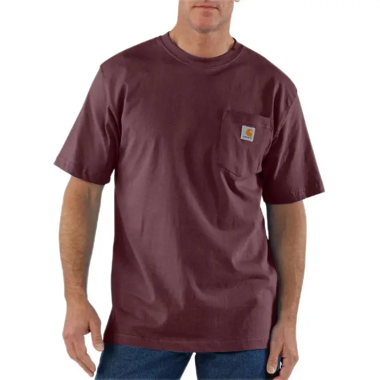 Carhartt T Shirts Men Burgundy-5