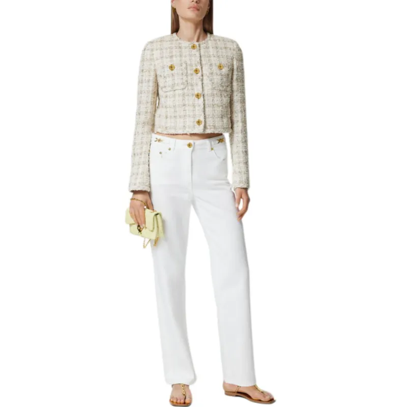 VERSACE Button Up Tweed Jacket-1