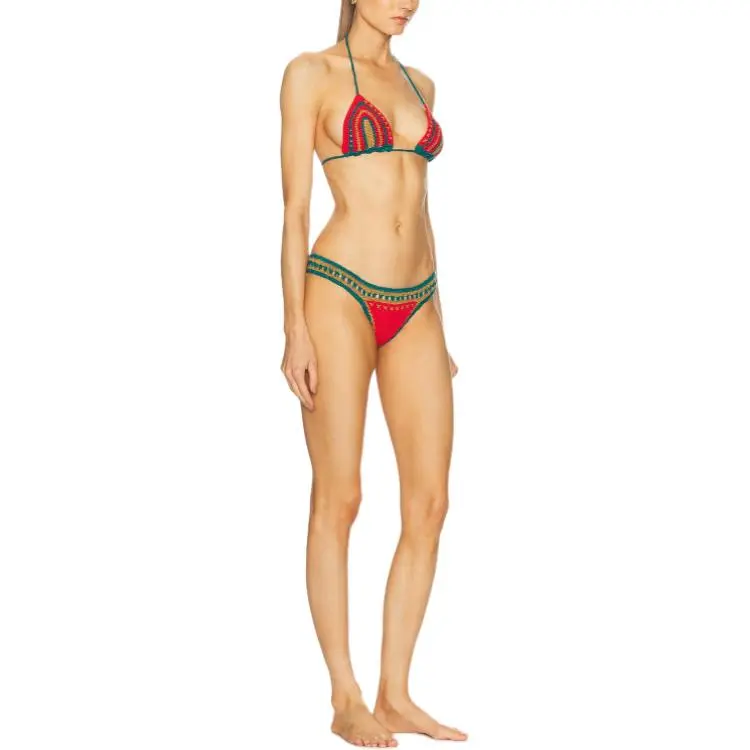 AKOIA SWIM Two Piece Swimsuit Women's Red Green-1