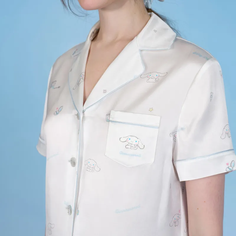 SILKY MIRACLE Pajama Set Women's White Cinnamoroll Short Set-5