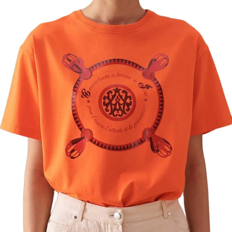 HERMES T Shirts Women's Orange-1