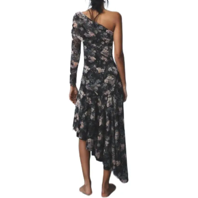 ZARA Long Sleeved Dresses Women's Black/Sand-3