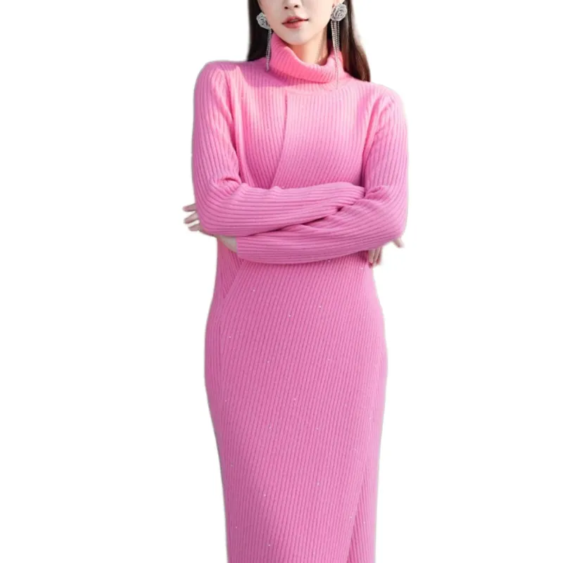 BESIONIA FW24 Long Sleeved Dresses Women's Pink-3