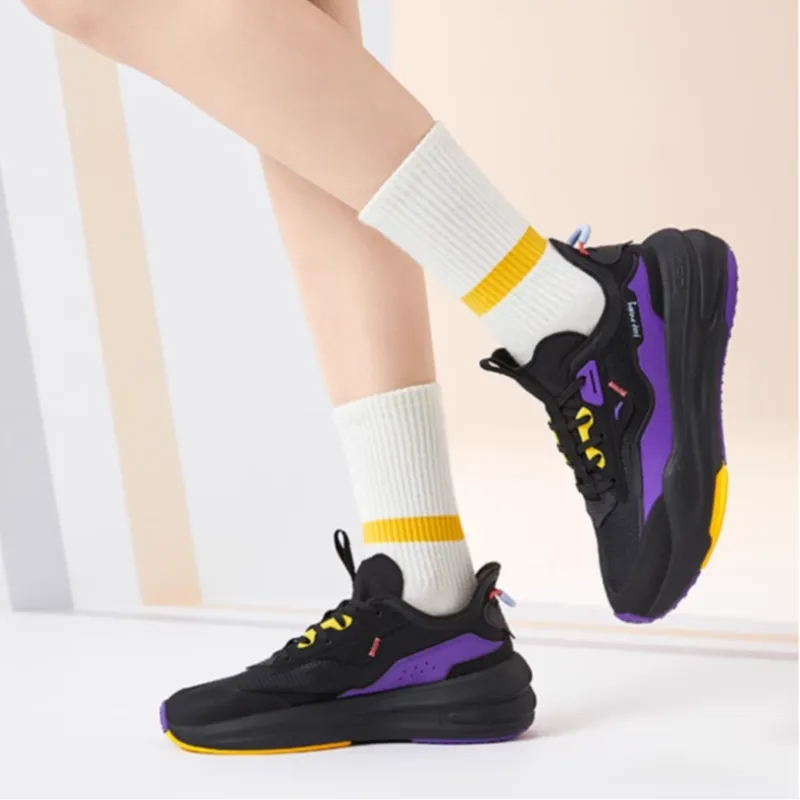 Anta C37 Series Low-Top Skateboard Shoes Women's Black Purple Jade-2