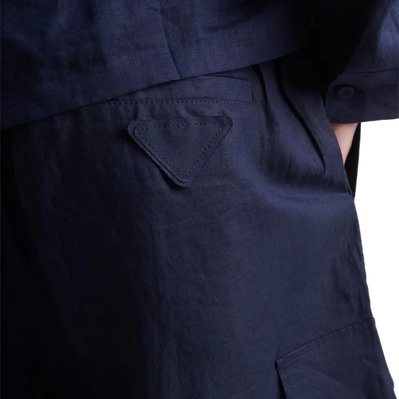 PRADA Logo Patch Cargo Shorts-4
