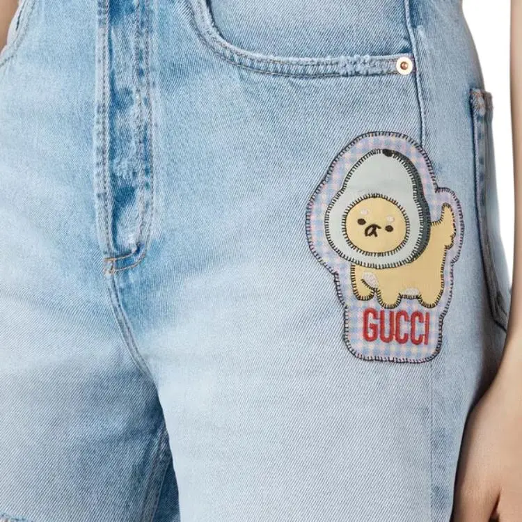 GUCCI Casual Shorts Women's Light Blue-5