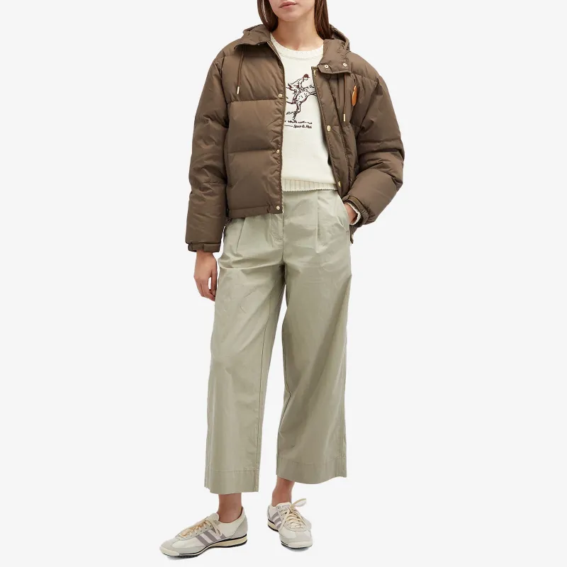 SPORTY & RICH Crown Puffer Jacket 'Chocolate/Tan'-3
